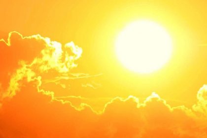 a bright sun in the sky