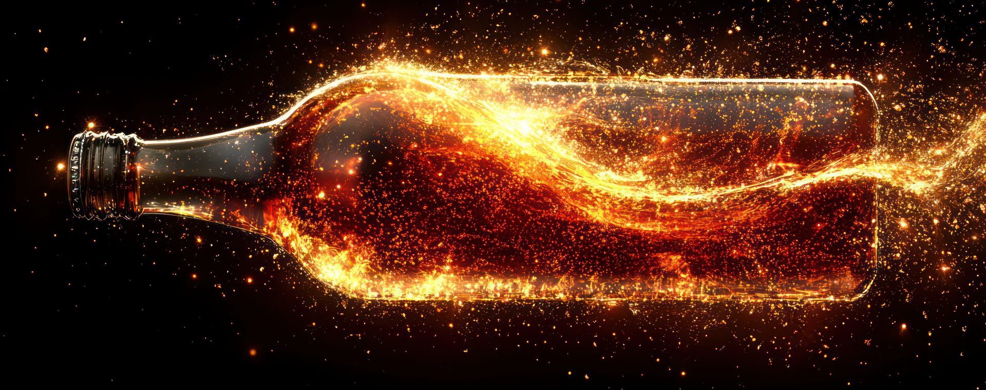 a bottle fliled with light