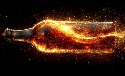 a bottle fliled with light