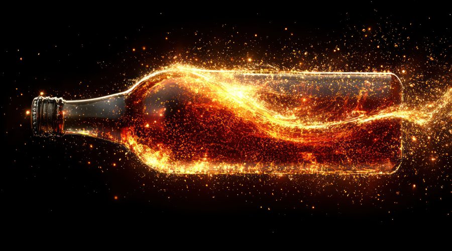 a bottle fliled with light