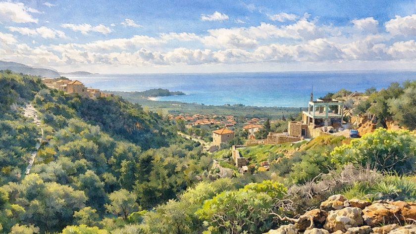 a sea view in the Mani, Greece