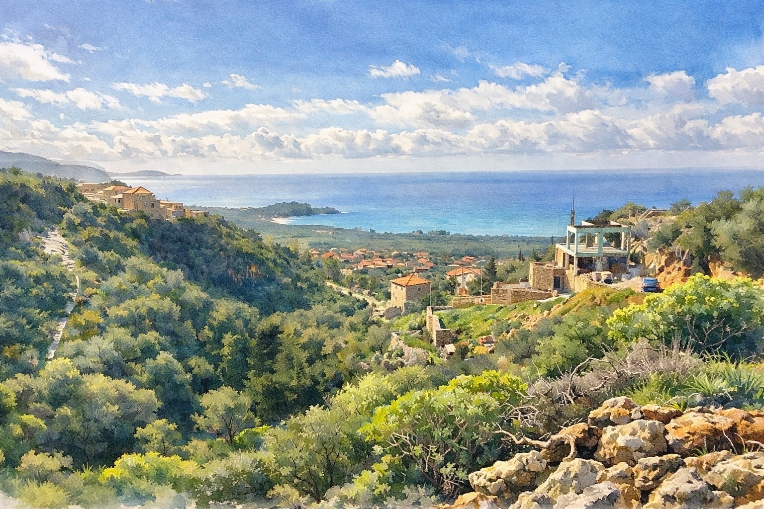a sea view in the Mani, Greece