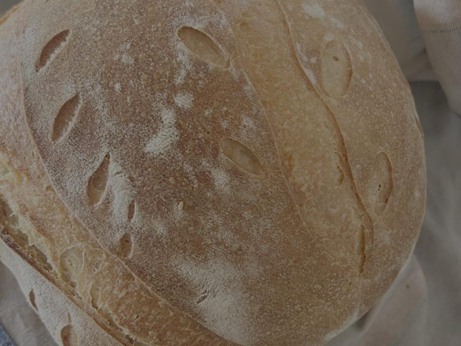 freshly made sourdough bread